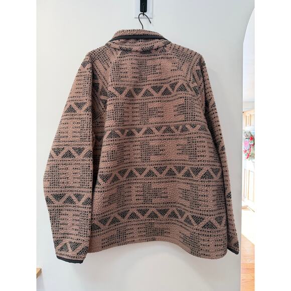 Women's Carhartt Warm Taupe Geometric Print Fleece Pullover - Relaxed Fit - XXL - Picture 2 of 8